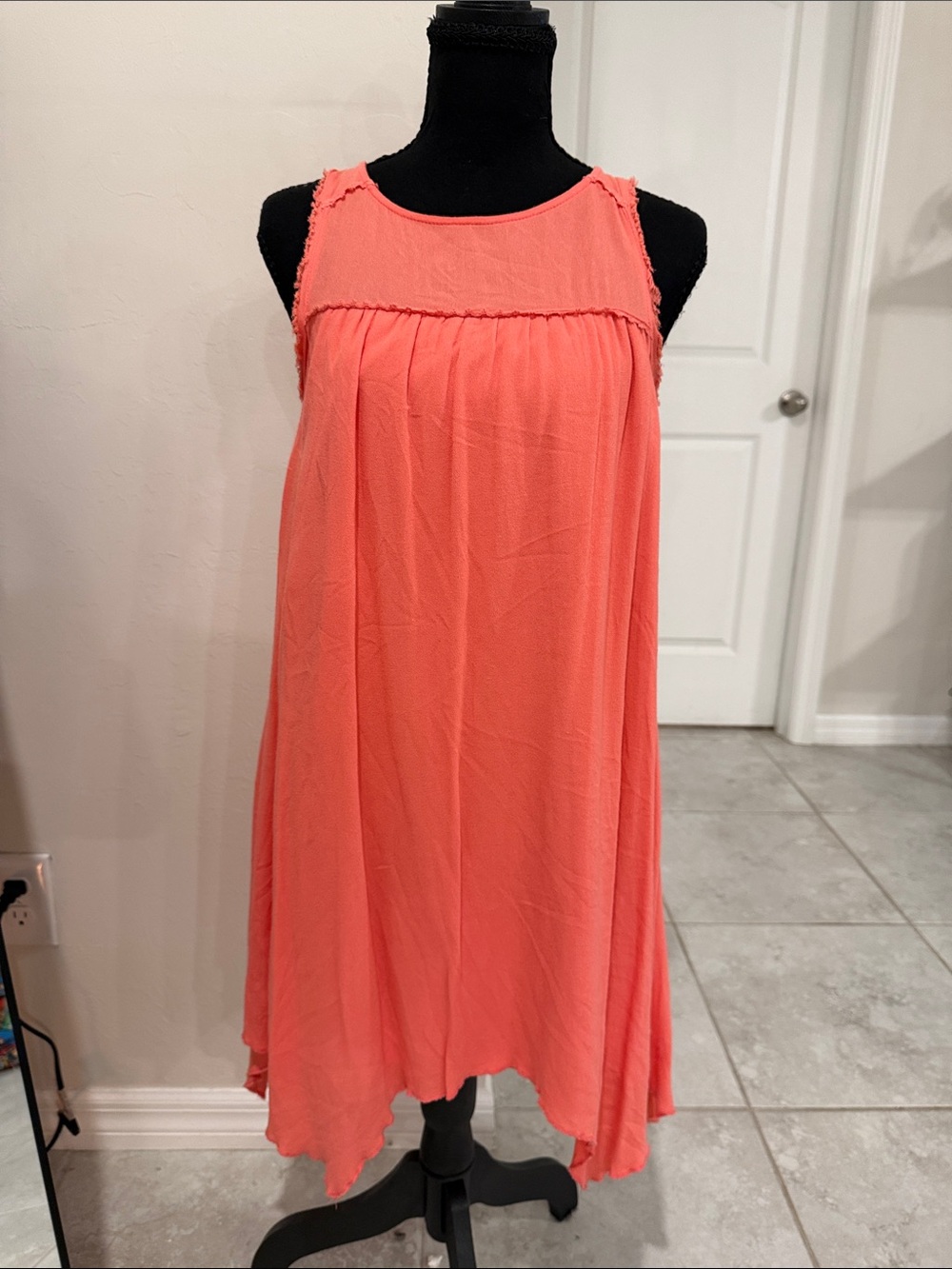 Altar’d State Coral Sleeveless Swing Dress Size S Boho Summer Mini